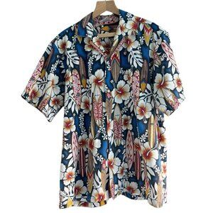 Vintage Hana Fashion Hawaiian Shirt Mens XL Surf Cotton Short Sleeve Button-Up